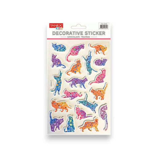 Picture of TANEX KIDS DECORATIVE GLITTER CATS STICKERS